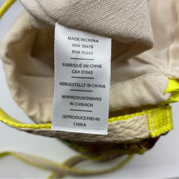 Rachel Ashwell Purse Straw Rattan Jute Pineapples Bucket Crossbody Shoulder Boho - Picture 9 of 9